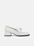 PEDRO Jatte Leather Heel Loafers- Chalk