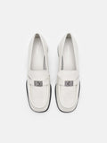 PEDRO Jatte Leather Heel Loafers- Chalk