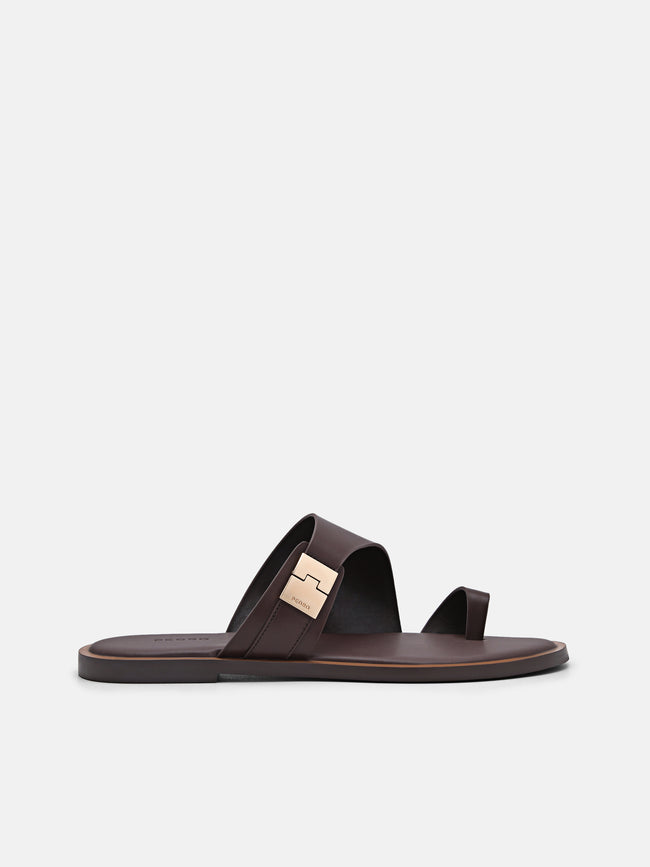 PEDRO Jatte Leather Sandals- Dark Brown