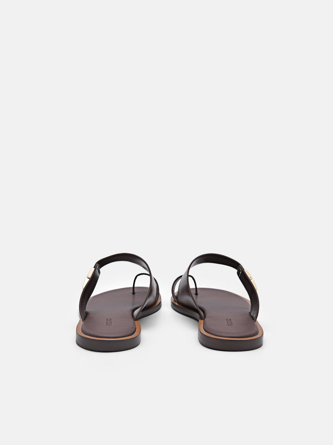 PEDRO Jatte Leather Sandals- Dark Brown