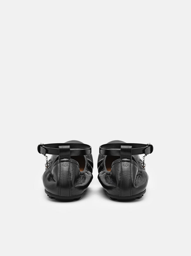 PEDRO Eclipse Leather Ballerina Flats- Black