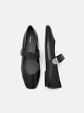 PEDRO Lottie Leather Ballerina Flats- Black