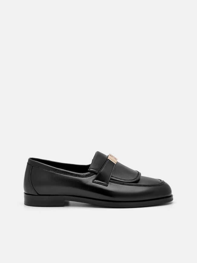 PEDRO Jatte Leather Loafers- Black