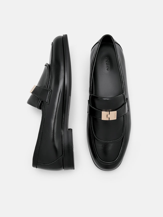 PEDRO Jatte Leather Loafers- Black