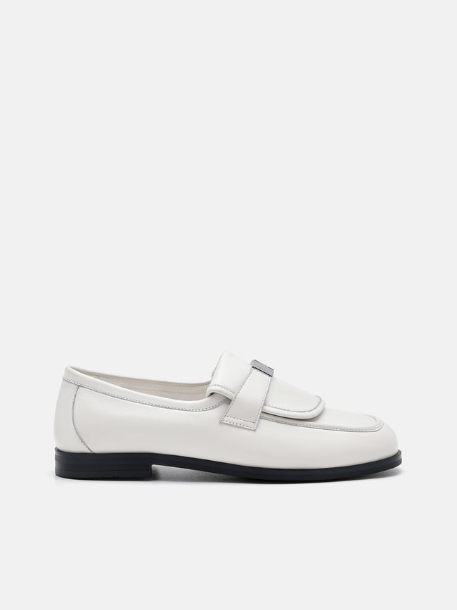 PEDRO Jatte Leather Loafers- Chalk