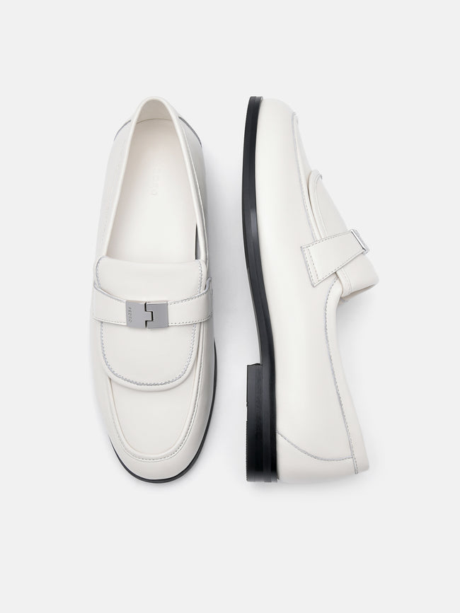 PEDRO Jatte Leather Loafers- Chalk