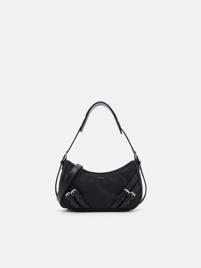 PEDRO Helix Buckle Shoulder Bag- Black