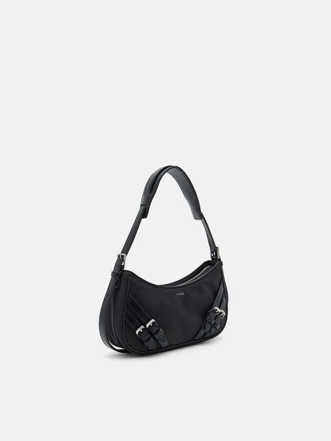 PEDRO Helix Buckle Shoulder Bag- Black
