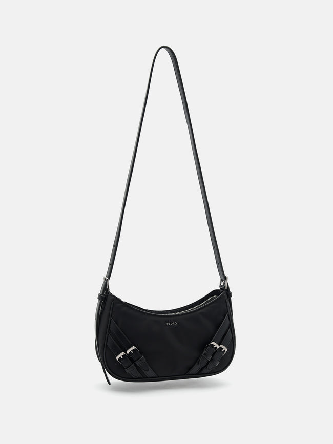 PEDRO Helix Buckle Shoulder Bag- Black