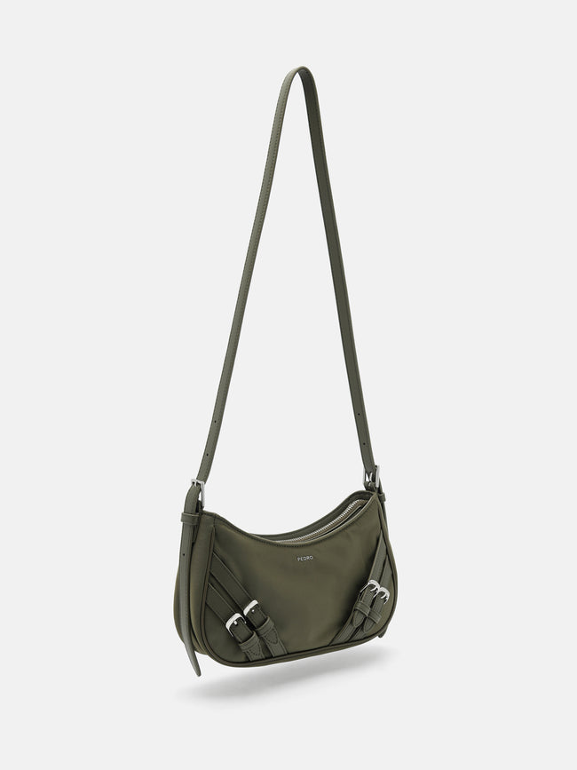 PEDRO Helix Buckle Shoulder Bag- Olive