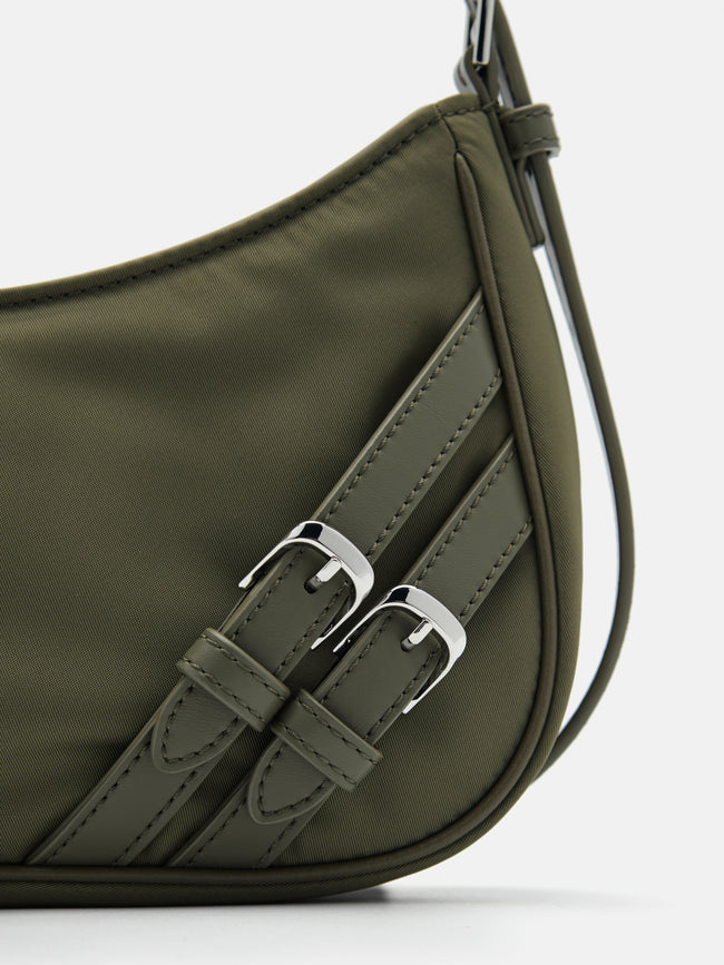 PEDRO Helix Buckle Shoulder Bag- Olive