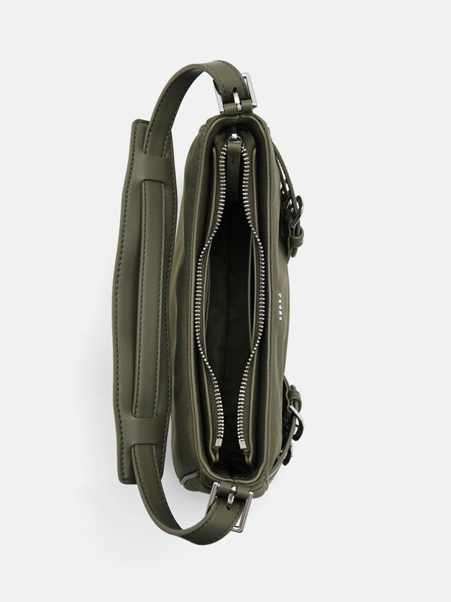 PEDRO Helix Buckle Shoulder Bag- Olive