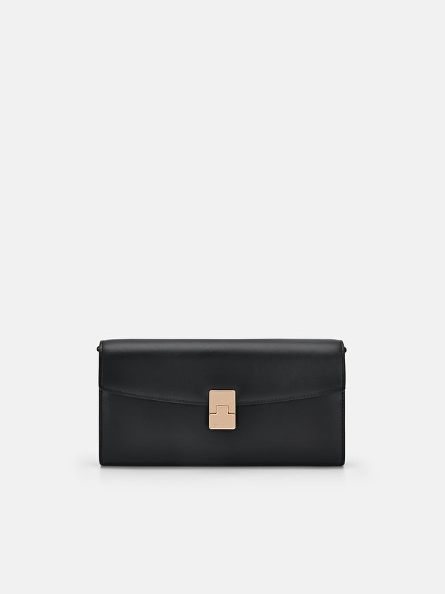 PEDRO Jattle Leather Bi-Fold Long Wallet- Black