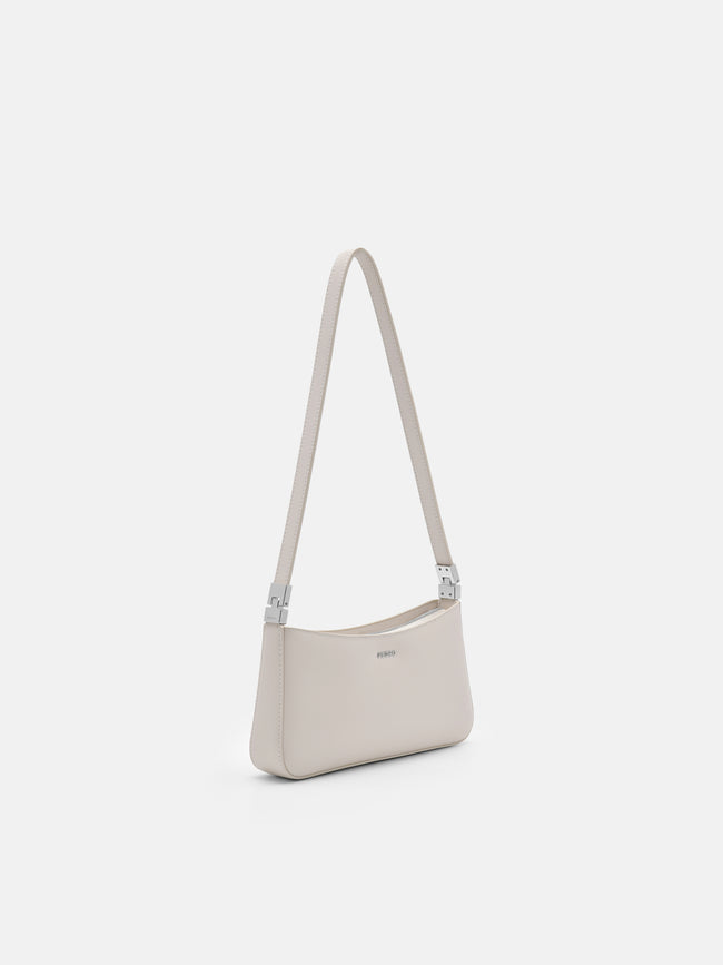 PEDRO Jatte Leather Crossbody Pouch- Chalk