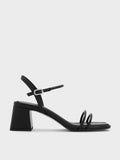 Strappy Trapeze-Heel Sandals_Black