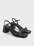 Strappy Trapeze-Heel Sandals_Black