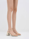 Strappy Trapeze-Heel Sandals_Beige