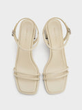 Strappy Trapeze-Heel Sandals_Beige