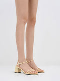 Strappy Trapeze-Heel Sandals_Yellow
