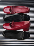 CHARLES & KEITH Women Barbara Patent Pearl-Bow Ballet Pumps -Red