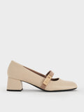 CHARLES & KEITH Women Lando Two-Tone Mary Jane Pumps_Chalk