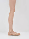 Metallic-Charm Strappy Thong Sandals_Beige