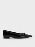 Bow Pointed Ballet Flats_Black