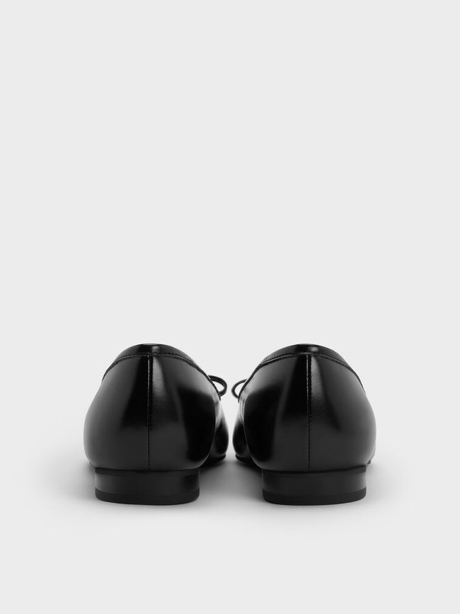 Bow Pointed Ballet Flats_Black