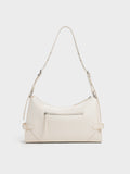 CHARLES & KEITH Women Antonella Chain-Strap Side-Buckle Shoulder Bag_Cream