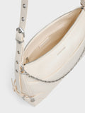 CHARLES & KEITH Women Antonella Chain-Strap Side-Buckle Shoulder Bag_Cream