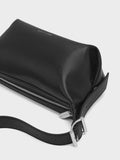 CHARLES & KEITH Women Larsen Buckle-Strap Slouchy Shoulder Bag_Noir