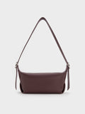 CHARLES & KEITH Women Larsen Buckle-Strap Slouchy Shoulder Bag_Plum