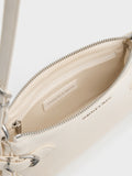 CHARLES & KEITH Women Antonella Chain-Strap Side-Buckle Crossbody Bag_Cream
