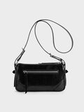 CHARLES & KEITH Women Antonella Chain-Strap Side-Buckle Crossbody Bag_Noir