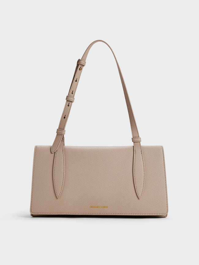 CHARLES & KEITH Women Allyn Shoulder Bag_Taupe