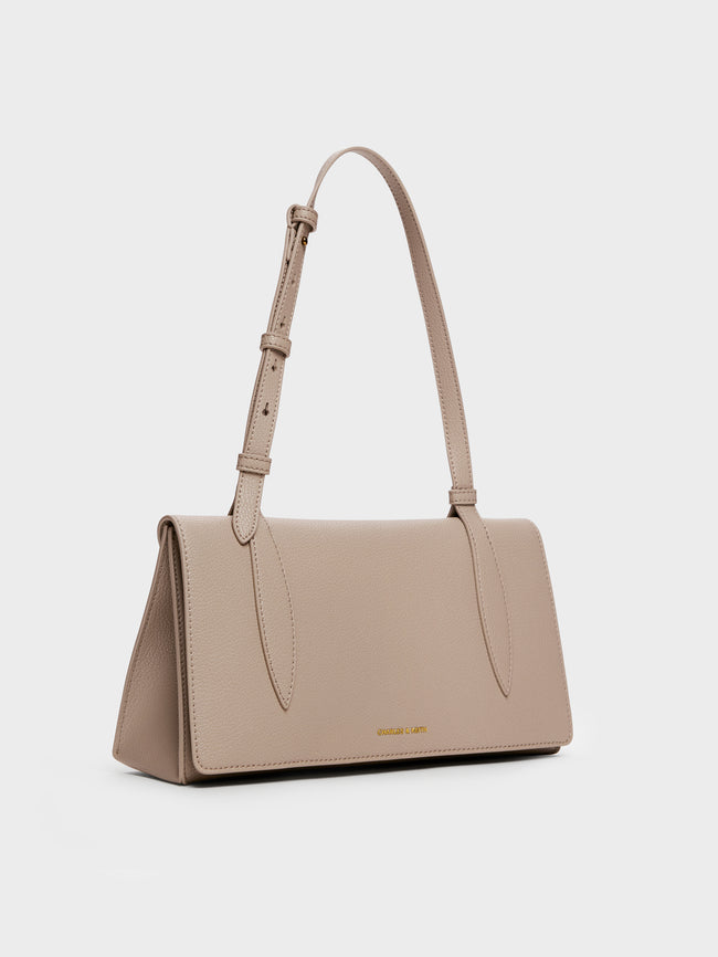 CHARLES & KEITH Women Allyn Shoulder Bag_Taupe