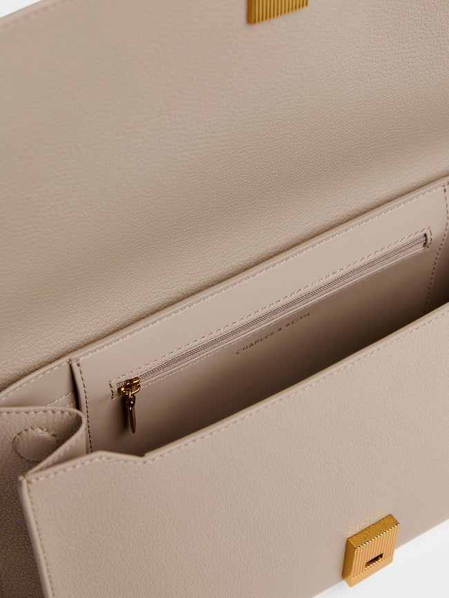 CHARLES & KEITH Women Allyn Shoulder Bag_Taupe