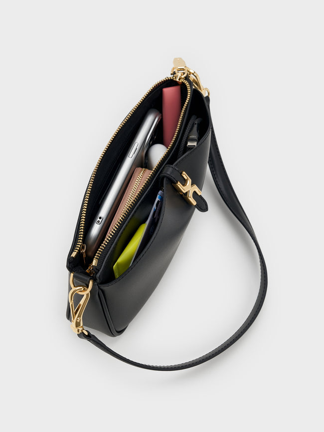 CHARLES & KEITH Women Adalyn Chain Shoulder Bag_Black