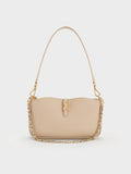 CHARLES & KEITH Women Adalyn Chain Shoulder Bag_Dusted Oat