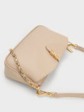 CHARLES & KEITH Women Adalyn Chain Shoulder Bag_Dusted Oat