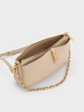 CHARLES & KEITH Women Adalyn Chain Shoulder Bag_Dusted Oat