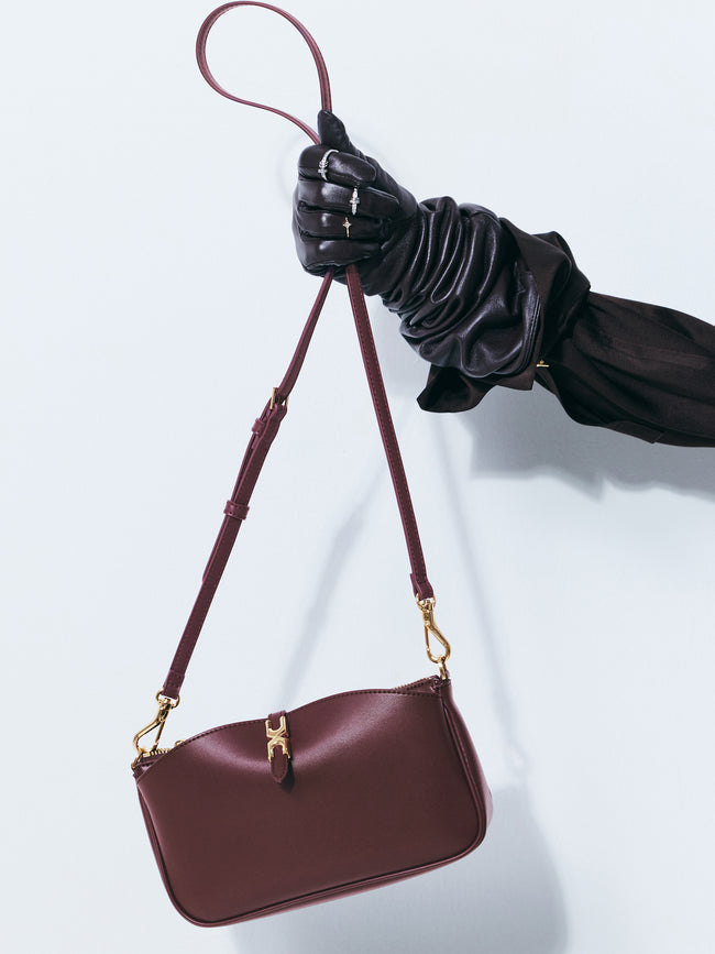 CHARLES & KEITH Women Adalyn Chain Shoulder Bag_Wineberry Red