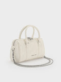 Philomena Panelled Chain-Handle Bowling Bag_Cream