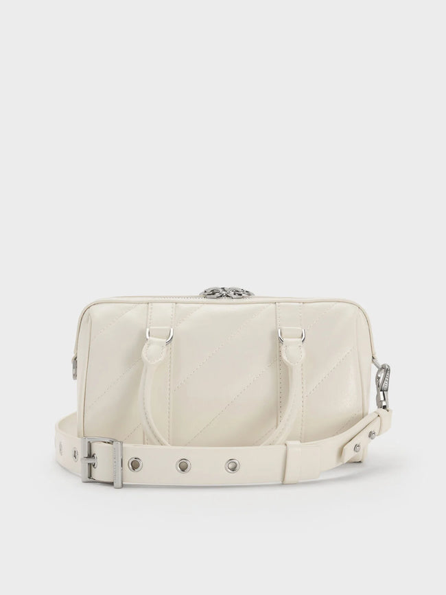Philomena Panelled Chain-Handle Bowling Bag_Cream