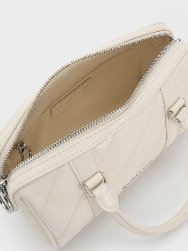 Philomena Panelled Chain-Handle Bowling Bag_Cream