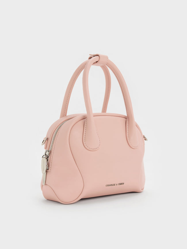 CHARLES & KEITH Women Nelly Bowling Bag_Light Pink