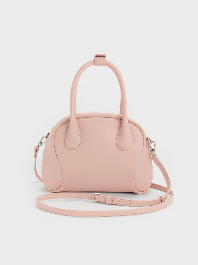 CHARLES & KEITH Women Nelly Bowling Bag_Light Pink
