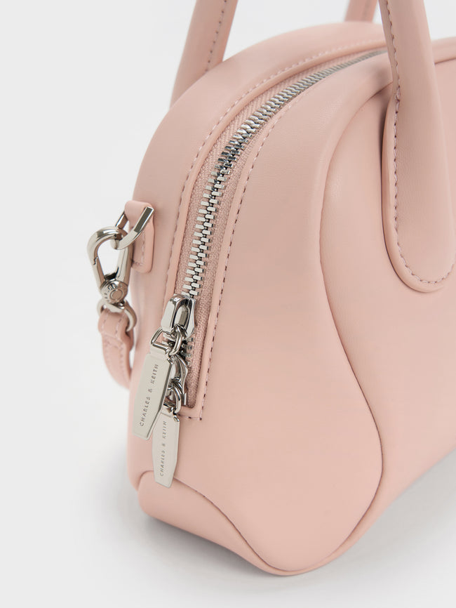 CHARLES & KEITH Women Nelly Bowling Bag_Light Pink