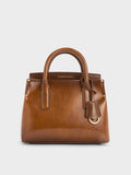 CHARLES & KEITH Women Rene Structured Top Handle Bag_Tan