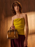 CHARLES & KEITH Women Rene Structured Top Handle Bag_Tan